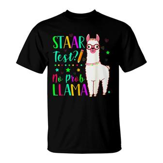 Staar No Prob Llama Funny Teacher Exam Testing Test Day Kids T-Shirt - Seseable