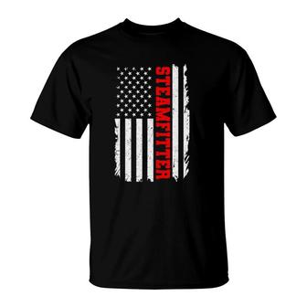 Steamfitter American Flag Freedom Welders Gift T-Shirt | Mazezy