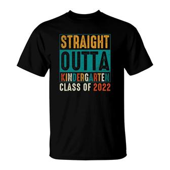 Straight Outta Kindergarten Vintage Class Of 2022 Graduation Happy Last Day Of School 2022 T-Shirt - Seseable