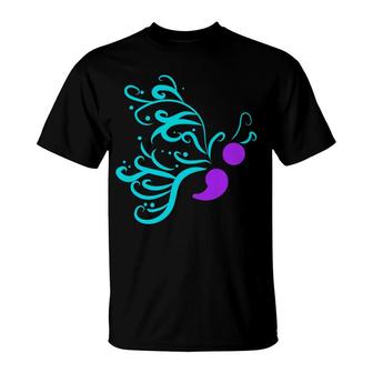 Suicide Prevention Awareness Ribbon Butterfly T-Shirt - Monsterry