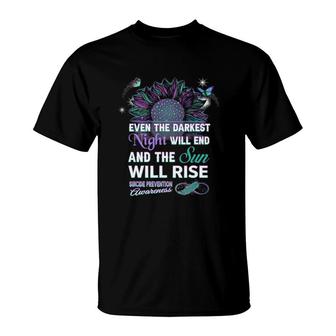Suicide Prevention Awareness Ribbon Gift The Sun Will Rise T-Shirt | Mazezy