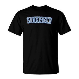 Sunkissed Summer Vibe Blue Text T-Shirt | Mazezy