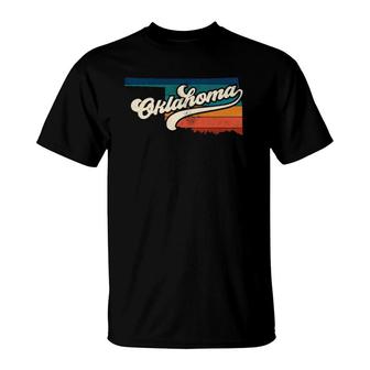 Sunset Vintage Retro Oklahoma Home State Ok 70S 80S Style T-Shirt | Mazezy