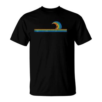 Surfer Dude Retro Vintage Style Wave & Stripes T-Shirt - Seseable