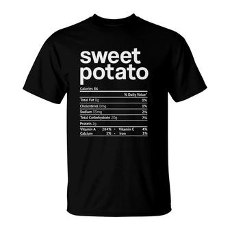 Sweet Potato Nutrition Facts Funny Thanksgiving Christmas T-Shirt - Seseable