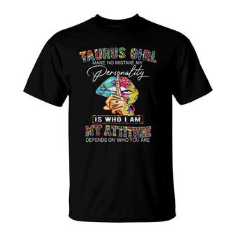 Taurus Girl Birthday Hippie Peace Girl April May Birthday T-Shirt - Seseable