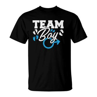 Team Boy Gender Reveal Baby Shower Garment I Gender Reveal T-Shirt | Mazezy