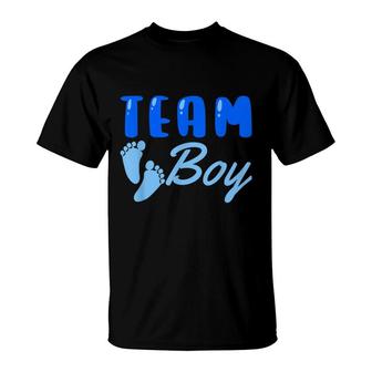 Team Boy Gender Reveal Party Baby Shower Family Matching T-Shirt - Seseable