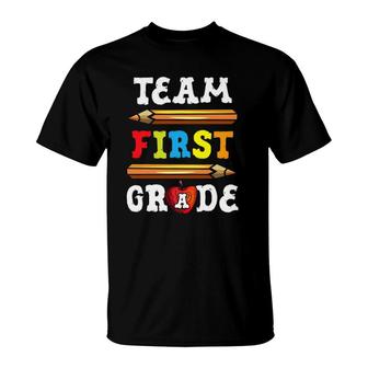 Team First Grade Back To School 1St Grade Teacher T-Shirt - Seseable