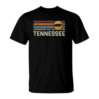 Tennessee Us State Map Vintage Retro Stripes T-Shirt - Seseable