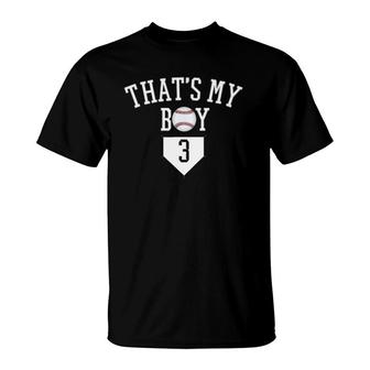 Thats My Boy 3 Baseball Jersey Number 3 Baseball Dad & Mom T-shirt - Thegiftio UK