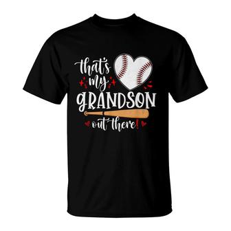 Thats My Grandson Out There Baseball Grandma Mothers Day T-Shirt - Seseable