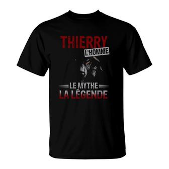 Thierry Personalized Name Wolf Lhomme Le Mythe La Legende T-shirt - Thegiftio UK
