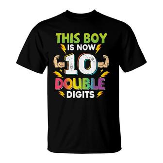 This Boy Is Now Double Digits Thunderbolt Birthday Boys Kids T-Shirt - Seseable