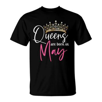 This Queen Was Born In May Funny A Queen Was Born In May T-Shirt - Seseable