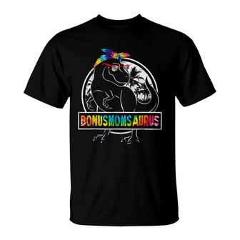 Tie Dye Bonusmomsaurus Bonus Mom Dinosaur Rex Mothers Day T-Shirt - Seseable