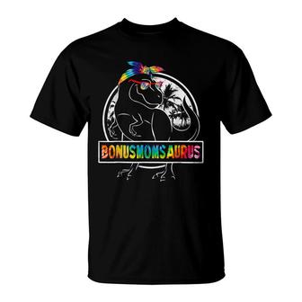 Tie Dye Bonusmomsaurus Bonus Mom Dinosaur Rex Mothers Day T-Shirt | Seseable UK