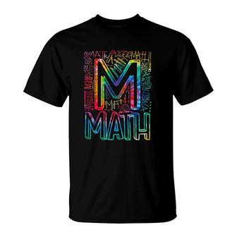Tie Dye Math Typography Mathematics Math Teacher T-shirt - Thegiftio UK