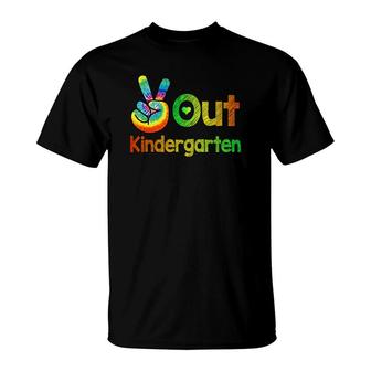 Tie Dye Peace Out Kindergarten Graduation Kids Class Of 2022 Happy Last Day Of School 2022 T-Shirt - Seseable
