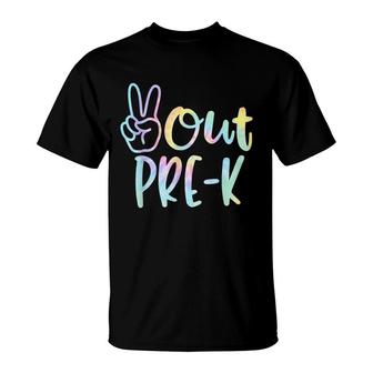 Tie Dye Peace Out Pre-K Last Day Of School Girls Boys Kids T-Shirt - Seseable