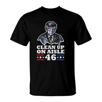 Trump American Flag Sunglasses 2024 Clean Up On Aisle 46 Ver2 T-Shirt | Mazezy