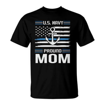 Us Navy Pround Mom Veteran 2022 Blue White T-Shirt - Seseable