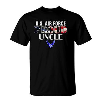 Us Proud Air Force Uncle With American Flag Gift For Veteran T-Shirt | Mazezy