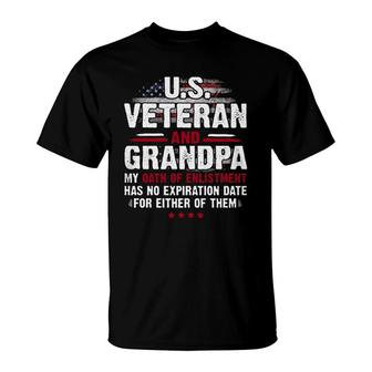 US Veteran And Grandpa My Oath Of Enlistment Gift T-Shirt - Seseable