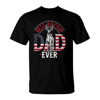 Usa Flag Fathers Day Gift Hunter Dad Deer Hunting T-Shirt - Seseable