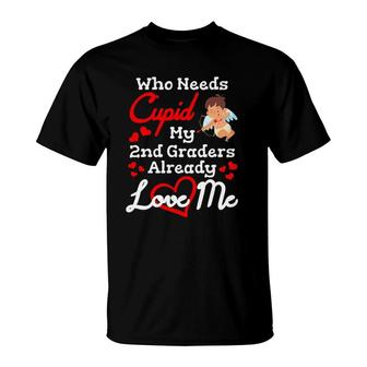 Valentines Day 2Nd Grade Teacher Gift For Teachers In Love T-Shirt - Seseable
