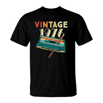 Vintage 1976 Music Cassette 45Th Birthday Gifts 45 Years Old T-Shirt - Seseable