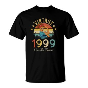 Vintage 1999 Born For Purpose 22 Years Old 22Nd Birthday T-Shirt