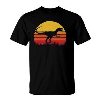 Vintage Allosaurus Dinosaur Retro Sun T-Shirt | Mazezy