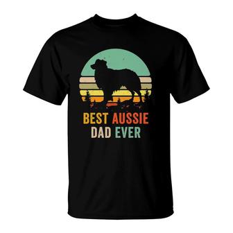 Vintage Aussie Shepherd Papa Best Dad Ever Aussie T-Shirt - Seseable