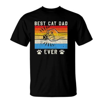 Vintage Best Cat Dad Ever Cat Dad Fathers Day Gift T-Shirt - Seseable