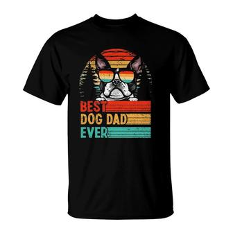 Vintage Best Dog Dad Ever Boston Terrier Dog Lover T-Shirt - Seseable