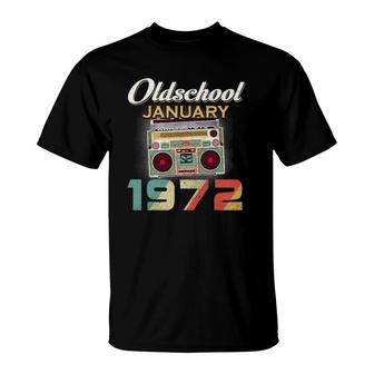 Vintage Best Of January 1972 49 Years Old Birthday Cassette T-Shirt - Seseable