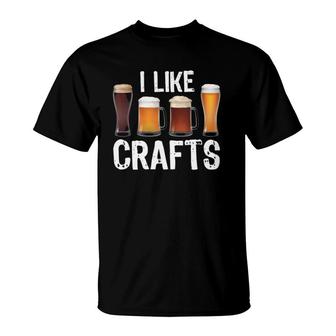 Vintage I Like Crafts Design - Funny Craft Beer Beer Lover T-Shirt - Seseable