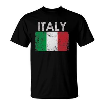 Vintage Italy Italia Italian Flag Pride Gift T-Shirt - Seseable