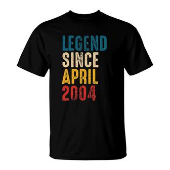 Vintage Legend Since April 2004 - 18 Years Old Boys Birthday T-Shirt - Seseable