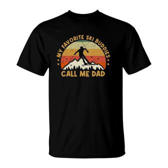 Vintage My Favorite Ski Buddies Call Me Dad T-Shirt - Seseable