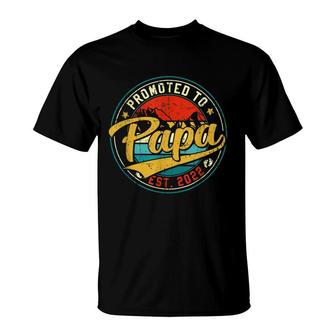 Vintage Promoted To Papa 2022 Fathers Day New Grandpa T-Shirt - Seseable