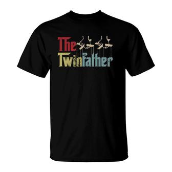 Vintage The Twinfather Happy Fathers Day Proud Dad Of Twins T-Shirt - Seseable