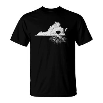 Virginia Roots I Love Virginia With Roots T-Shirt | Mazezy