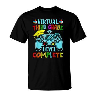 Virtual 3Rd Grade Graduation Level Complete Video Gamer T-Shirt - Seseable