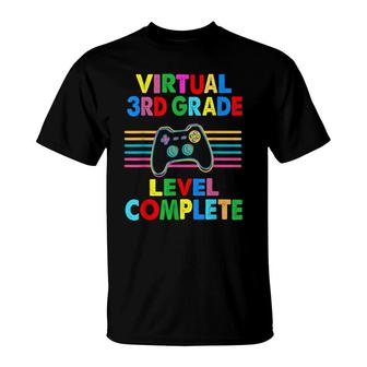 Virtual 3Rd Grade Level Complete Graduation Video Gamer Cute T-Shirt - Seseable