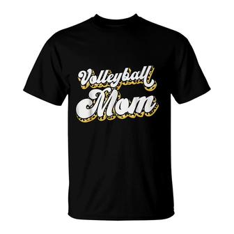 Volleyball Mom Leopard Funny Ball Mom Mothers Day Gifts T-Shirt - Seseable
