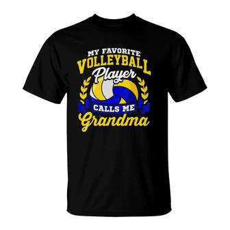 Volleyball Quote My Favorite Player Calls Me Grandma T-Shirt - Seseable