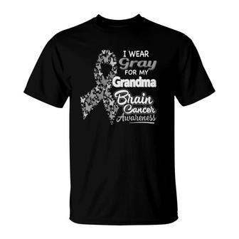 I Wear Gray For My Grandma Brain Cancer Awareness T-shirt - Thegiftio