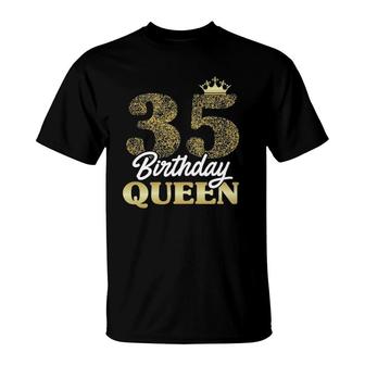 Womens 35Th Birthday Girl Woman Cute Queen 35 Years Old Crown Bday T-Shirt - Seseable